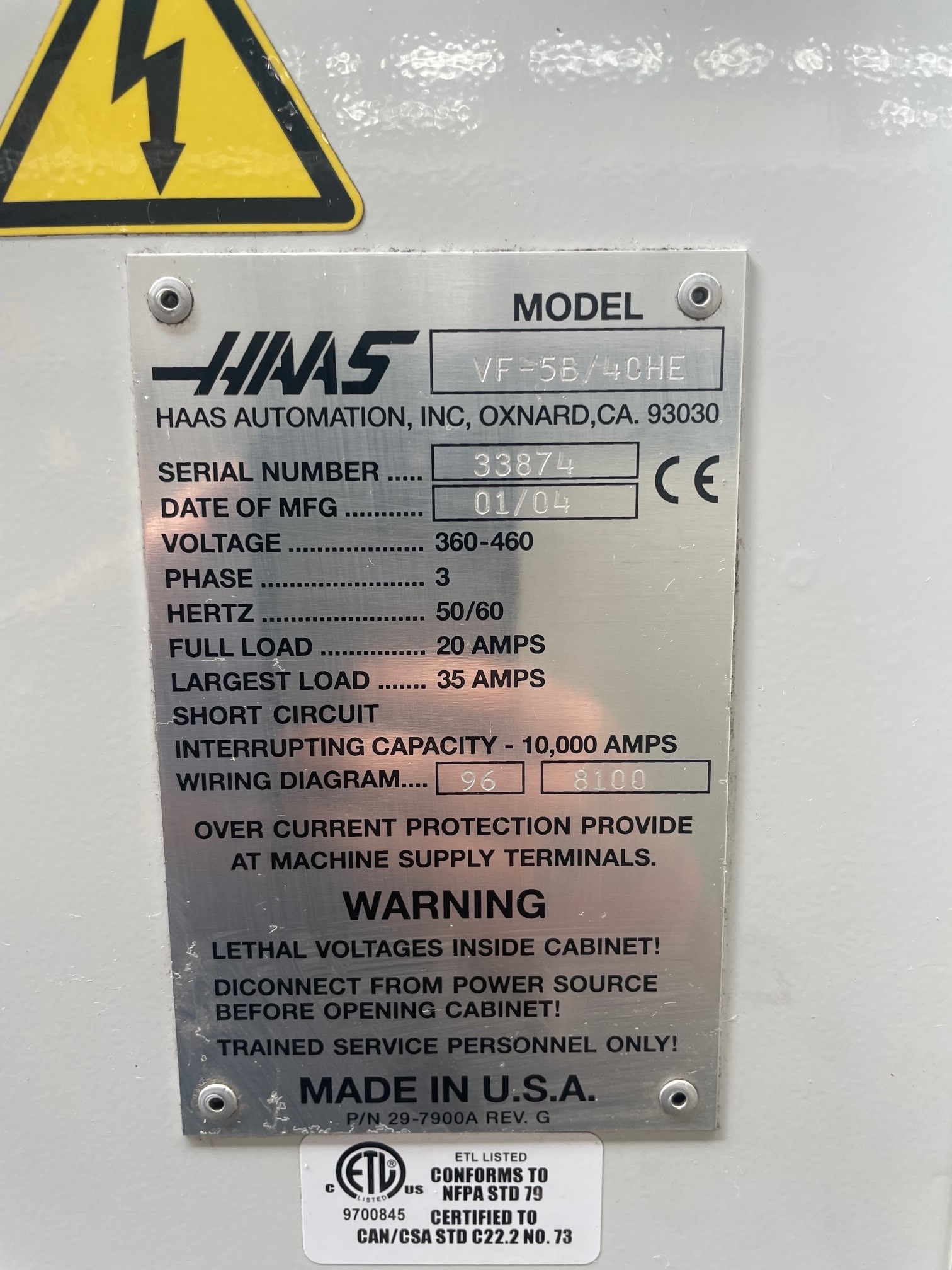 Milling CNC/Haas VF-5B/40 HE